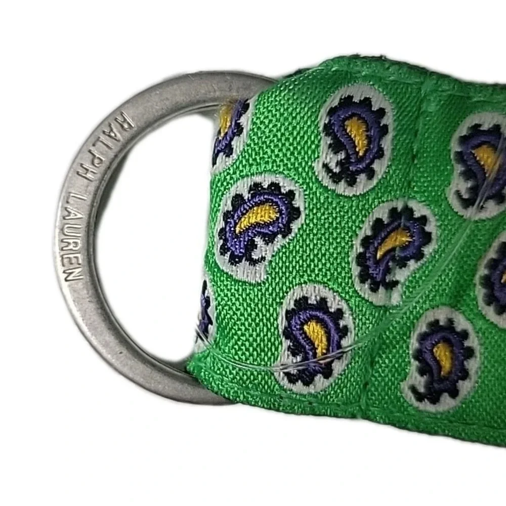 Ralph Lauren Paisely Logo Belt D Ring‎ Etched Logo Buckle Green Size Small Kids